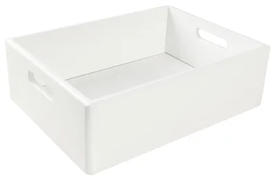 Productafbeelding van Creative Deco Grote Effen Houten Doos Kist Wit, 40 x 30 x 13 cm (+/- 1 cm)
