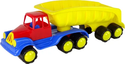 Obrázok produktu pre Veľké auto s prívesom 45 cm žlté