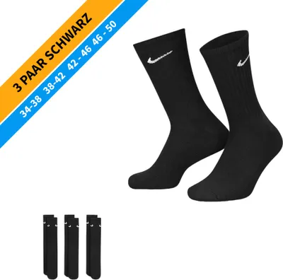 Produktbild von NIKE Socken - Farbe: 3 Paar Schwarz Tennis Socken - Größe: 46-50