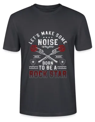 Produktbild von Spreadshirt Born To Be A Rock Star Lautes Rock Musik Motiv Uni Bio T-Shirt, S, Dunkles Graublau