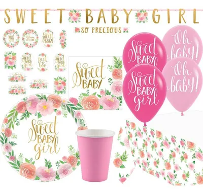 Produktbild von Partyset Floral Baby 53 Teile