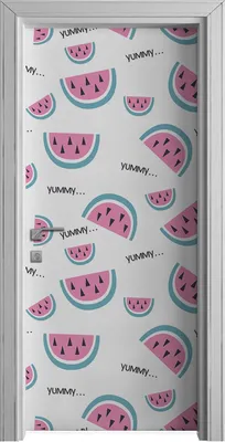 Produktbild von Tür Selbstklebende 90x210 cm Türfolie Türtapete Klebefolie - Lebensmittel Früchte Wassermelone