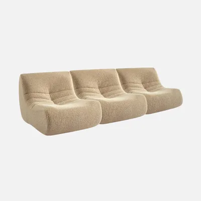 Produktbild von sweeek - 3er-Set Sessel mit Bezug im Alpaka-Look - Beige