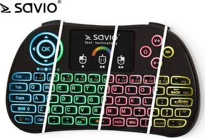 Zdjęcie produktu dla Savio KW-03, Bezprzewodowy, RF Wireless, Membranowa, QWERTY, RGB LED, Czarny