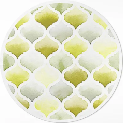 Produktbild von Aquarellmosaik mit marokkanischen Zitronen – Teppichboden – fi 60cm – Rutschfest – pflegeleicht & langlebig