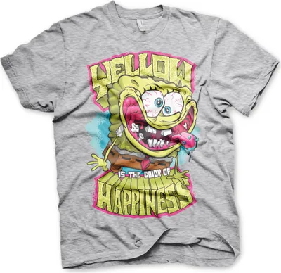 Produktbild von Yellow Is The Color Of Happiness T-Shirt - Small - HeatherGrey