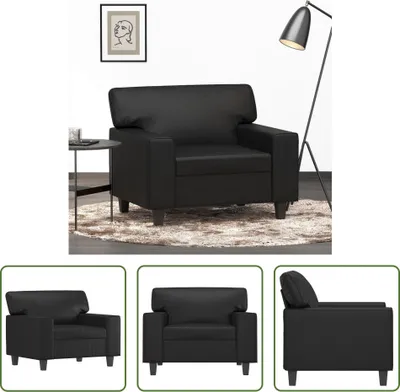 Zdjęcie produktu dla Fotel Living Store czarny 60 cm sztuczna skóra