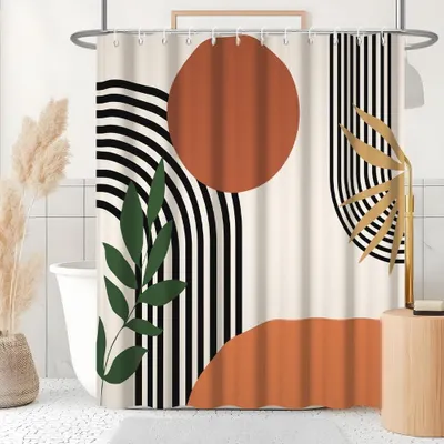 Immagine prodotto di Tenda da doccia in stile bohémien, motivo astratto, 180 x 240 cm