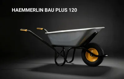 Produktbild von HAEMMERLIN Schubkarre BAU PLUS 120L verzinkt mit Luftrad 250kg Tragkraft