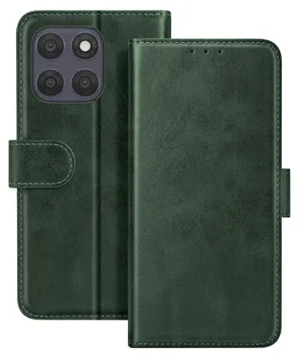 Produktbild von Avizar, Lederoptik Etui mit Kartenfach und Standfunktion Moto G67, Dunkelgrün