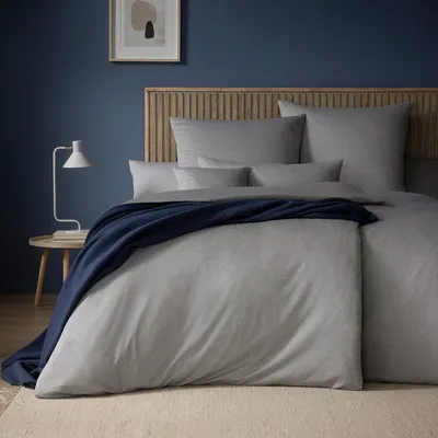 Produktbild von Estella Mako Interlock Jersey Bettwäsche Uni Takoma 140x200 cm + 70x90 cm grau