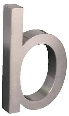 Productafbeelding van Huisnummer van geborsteld roestvrij staal - 3D design - Hoogte 20 cm