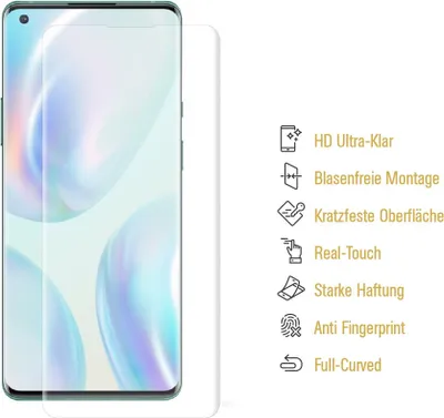 Produktbild von 3x Panzerfolie für OnePlus 8 FULL COVER PET Displayschutz Displayfolie HD KLAR