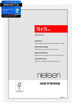 Produktbild von nielsen Aluminium Bilderrahmen Atlanta, 10 x 15 cm, Weiß matt