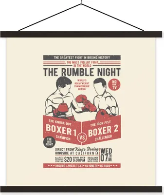 Produktbild von MuchoWow® Textilposter Mancave - Boxhandschuhe - Sport - Vintage 60x60 cm mit schwarzem Rahmen - Posteraufhänger