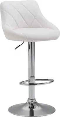Produktbild von CLP Barhocker Lazio höhenverstellbar und 360 Grad drehbar weiß Gestell Farbe chrom