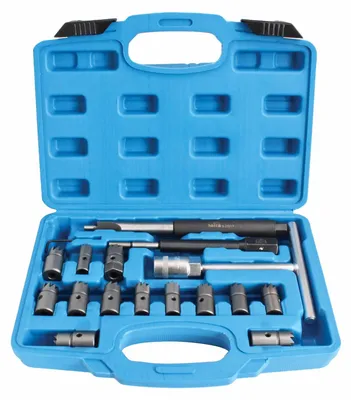 Immagine prodotto di Set-kit professionale per sedi di iniettori diesel, strumento per la rimozione del carbonio, frese per la pulizia interna 17 pezzi
