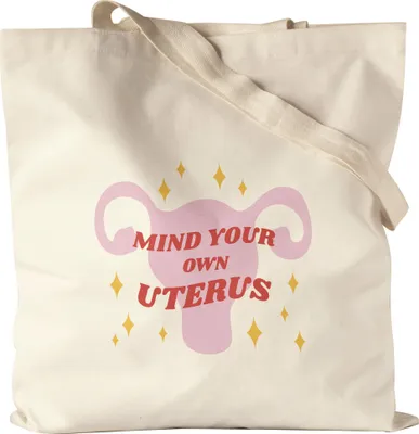 Produktbild von Mind Your Own Uterus Jutebeutel Stoffbeutel Canvas Women Power Feminismus My Body My Rules Geschenkidee