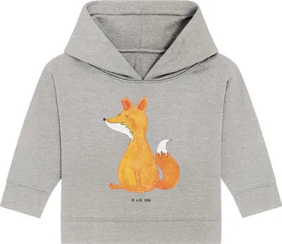 Produktbild von Mr. & Mrs. Panda Organic Baby Hoodie Einhorn Fuchs 24. - 36. Monat - Heather Grey - Geschenk, Einhörner, Kapuzenshirt, Fuchshörnchen, Füchse, Unicorn, Unicorns