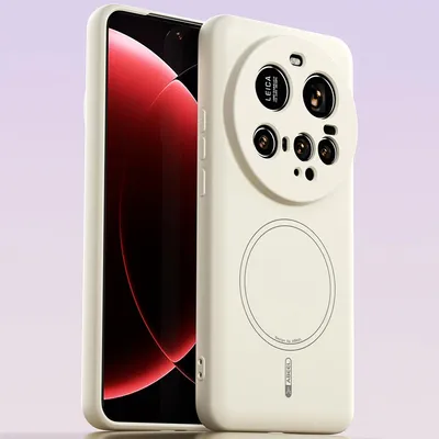 Obrázek produktu pro Magnetické pouzdro pro Xiaomi 15 Ultra, kompatibilní s MagSafe, tekutý silikon, nárazuvzdorné a odolné proti poškrábání Béžová