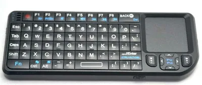 Produktbild von Mini Funk Tastatur mit Touchpad & Beleuchtung - schwarz, US Layout