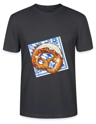 Produktbild von Spreadshirt Brezel Motiv  Uni Bio T-Shirt, XXL, Dunkles Graublau