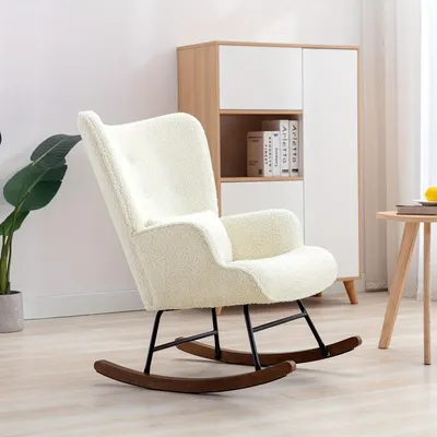 Image de Fauteuil berçant "Corgi" de couleur crème