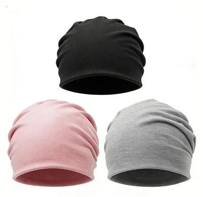 Produktbild von Strickmütze Damen Herren 3er-Set Schwarz Grau Rosa
