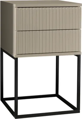 Produktbild von Nachtkommode >Marle< 2 Schubladen, Farbe Kaschmir, Holzwerkstoff - 40x65x38,5cm (BxHxT)