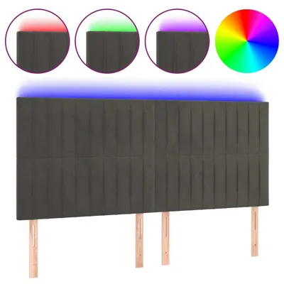 Obrázok produktu pre vidaXL LED čelo postele Tmavo šedá 160x5x118/128 cm Velvet