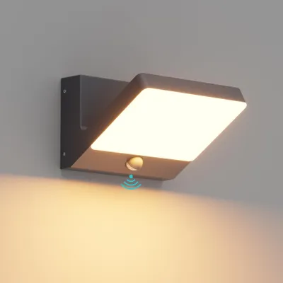 LED-Außenwandleuchte 30 W, 1700 lm, 3000 K, IP65, anthrazit, mit Bewegungsmelder
