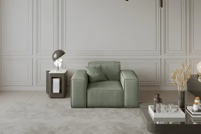 Produktbild von Sessel Designersessel CELES in Stoff Scala Olivgrün