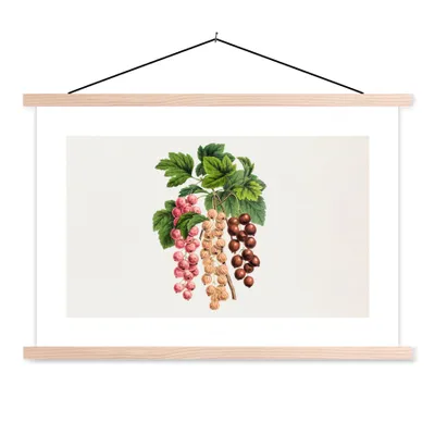 Produktbild von MuchoWow® Textilposter Lebensmittel - Beeren - Pflanze 60x40 cm mit holzfarbenen Rahmen - Bilder