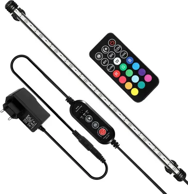 Immagine prodotto di Jopassy 73 cm LED acquario lampada serbatoio luce RGB dimmerabile illuminazione subacquea con telecomando