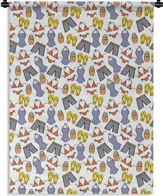 Produktbild von MuchoWow® Wandteppich Wandbehang Bademode - Schnittmuster - Sommer 120x160 cm Tapisserie Dekoration Wandtuch - Wohnzimmer - Moderne