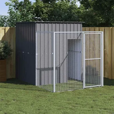 Immagine prodotto di Cuccia per cani con corridoio Antracite 165x251x181cm Acciaio zincato