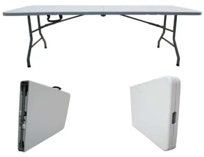 Image de Table pliante de restauration en acier et ABS, 180 x 75 x 74 cm (h)
