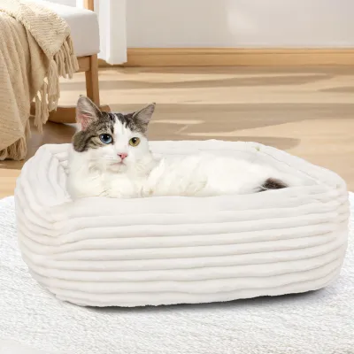 Imagen del producto de Cama para gatos, de felpa, 55x42x18 cm, suave y cálida, ideal para gatos y perros pequeños