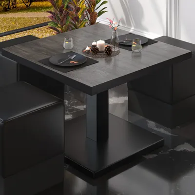 Produktbild von BM | Bistro Loungetisch | B:T:H 60 x 60 x 41 cm | Wenge / Schwarz | Bistro Tisch Loungetisch