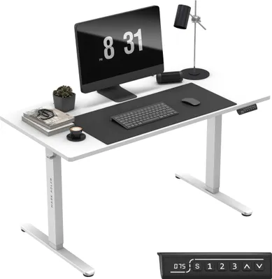 Produktbild von MARK ADLER Leader 7.4 | Höhenverstellbarer Schreibtisch Stehpult | 3 Memory-Steuerung | Touchscreen | Kabeldurchführung | 140x70cm | Weiß
