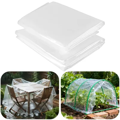 2er-Pack Polyethylenplatten 2x3 m, transparent, schwer, für Garten und Schutz
