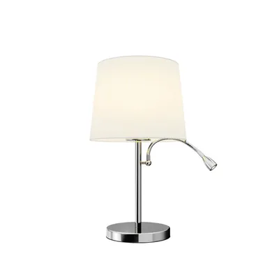 Produktbild von Lindby Tischleuchte Benjiro, weiß, Textil, Leselampe, 52cm