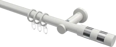 Produktbild von Interdeco Gardinenstange / Vorhangstange Weiß, Typ Platon Mavell (Zylinder Bicolor), 20 mm Ø 1-läufig, 480 cm