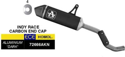 Zdjęcie produktu dla ARROW Indy Race Slip-On Wydech zatwierdzony czarny aluminium dla Voge Valico 525DSX