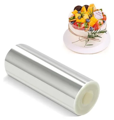 Produktbild von Tortenrandfolie – 10 cm hoch – für Kuchen, Schokoladenmousse und Dessertringe – transparent – wiederverwendbar