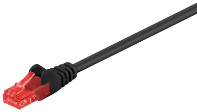 Produktbild von CAT 6 Patchkabel, U/UTP, schwarz Kupferkaschierter Aluminiumleiter (CCA)