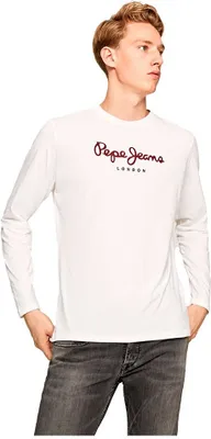 Obrázok produktu pre Pepe Jeans Eggo tričko s dlhým rukávom biele XS muž biele XS