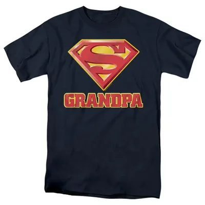 Image de T-shirt "Super Grandpa" Superman, modèle unie pour hommes et femmes, référence TV36798 (taille S), couleur marine