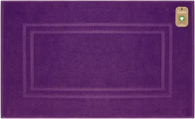 Zdjęcie produktu dla Lavea® Mata łazienkowa 50x80 cm, dywanik łazienkowy Bali z bawełny, antypoślizgowa mata łazienkowa, dywanik łazienkowy o dużej chłonności, 100% bawełna organiczna GOTS, frotte premium, fioletowy