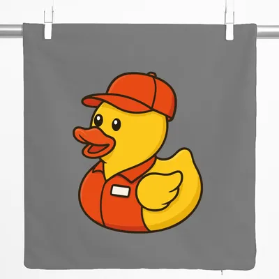 Produktbild von Huuraa Kissenbezug Quietscheente Einzelhandel Comic Gummiente 40x40cm Steel Grey Baumwolle Dekokissenbezug Geschenkidee